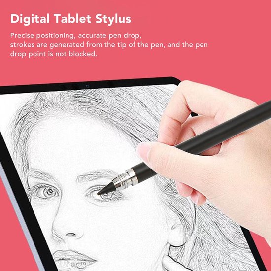 Dailygoods- Styluspen 3-in-1 - Universele Stylus met Fijne Punt - Zeer Gevoelige Touchscreen-Styluspen - 2 Vezelpunten - Aluminiumlegering - Voor Tablets en Mobiele Telefoons - Touchscreenpen — afbeelding 5