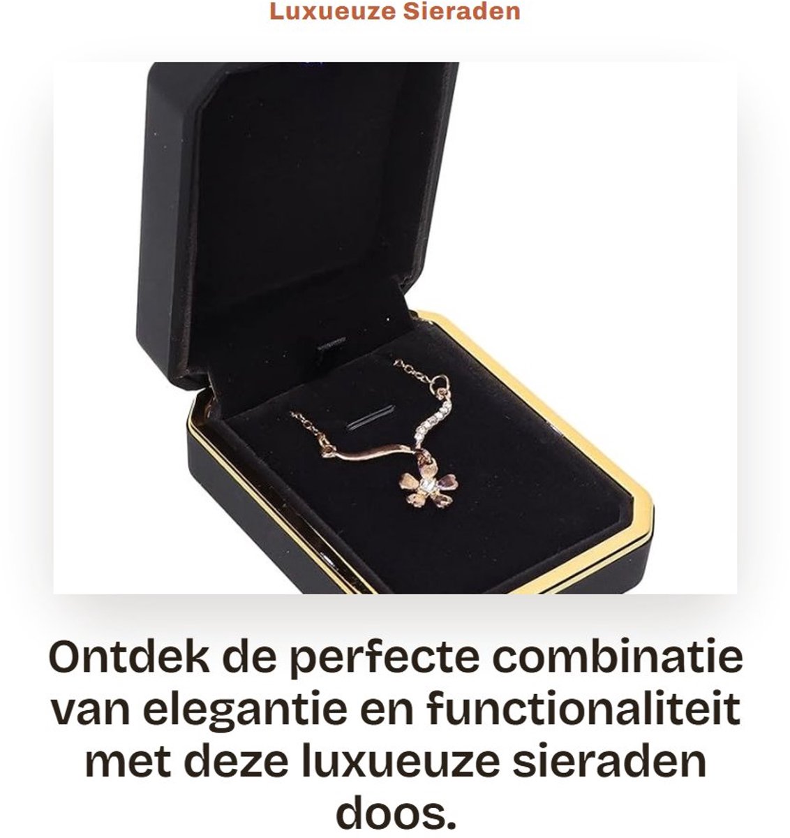 Dailygoods- Sieradenbox Luxe - Juwelen Organizer - Verlichte Doos - Hanger voor Kettingen/Ringen - Zacht Velours - Schokbestendig - Juwelendoos