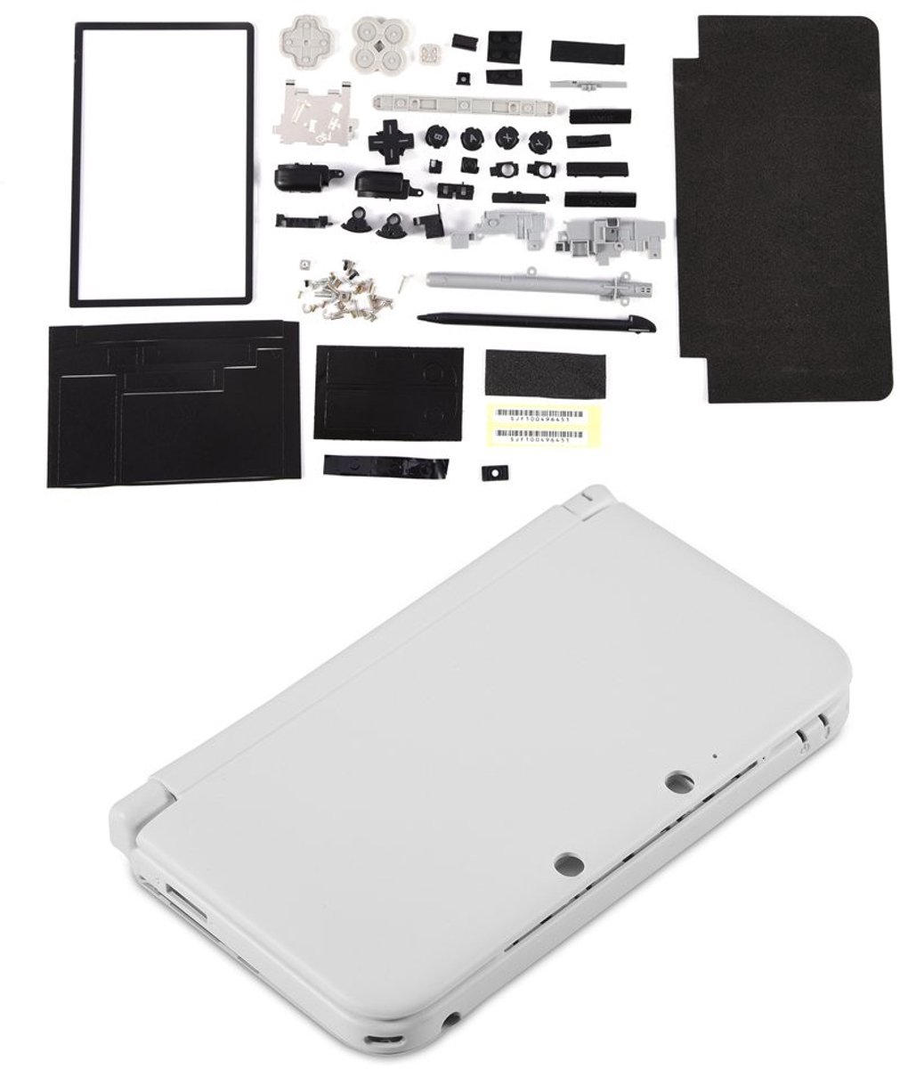 Dailygoods - Vervangingscase - Stevige case - Professioneel en compact - Wit - Compleet met knoppen - Geschikt voor 3DS XL - Perfecte bescherming