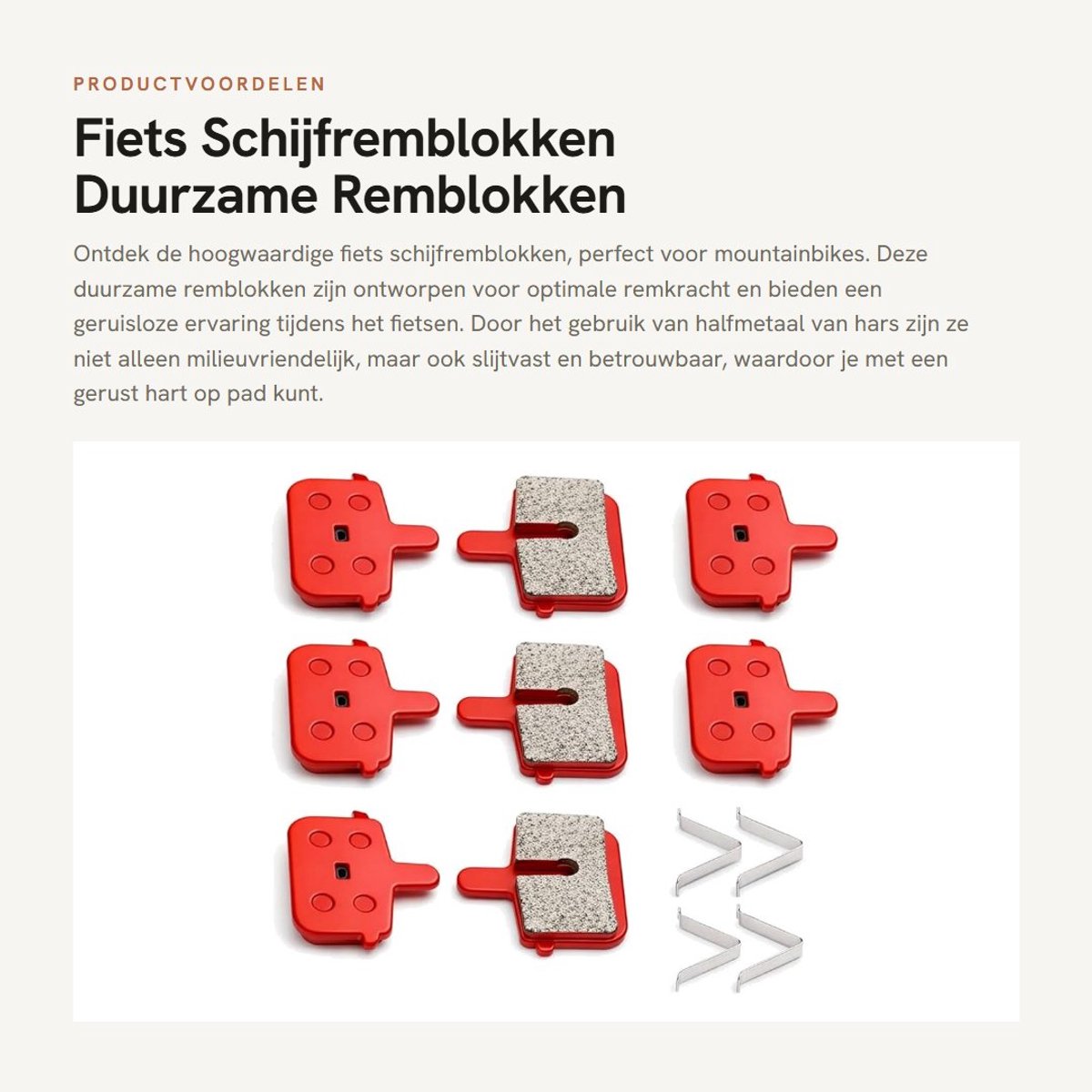 Dailygoods- Schijfremblokken 8st - Duurzaam/Halfmetaal - Stabiele Kwaliteit - Sterke Remkracht - 29,5 x 30 mm - Milieuvriendelijk - Remblokken