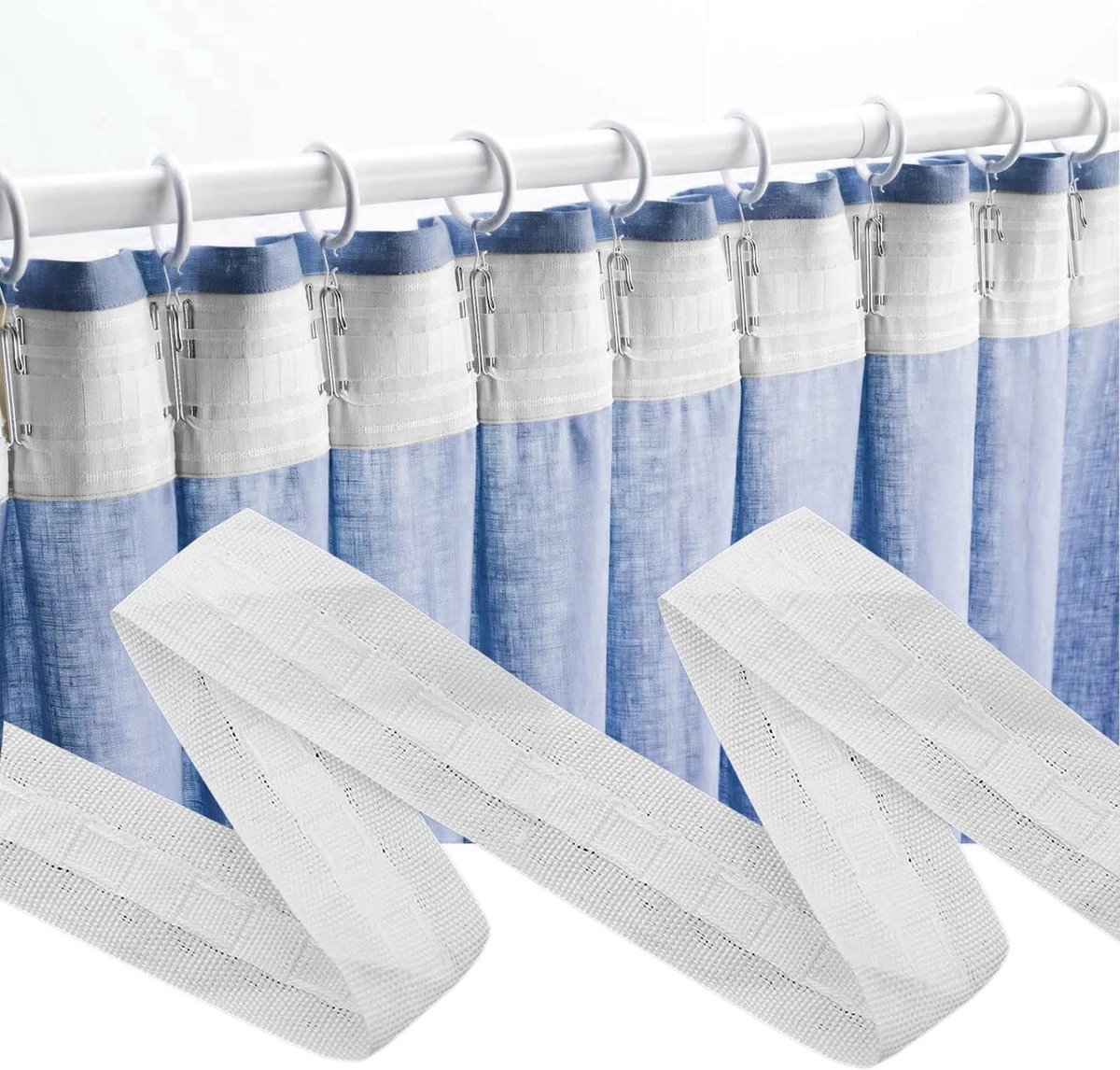 Dailygoods- Gordijnband 30 m x 2,5 cm - Plooiband - Polyester - Universele Band - Wasmachinebestendig - Sterk en Duurzaam