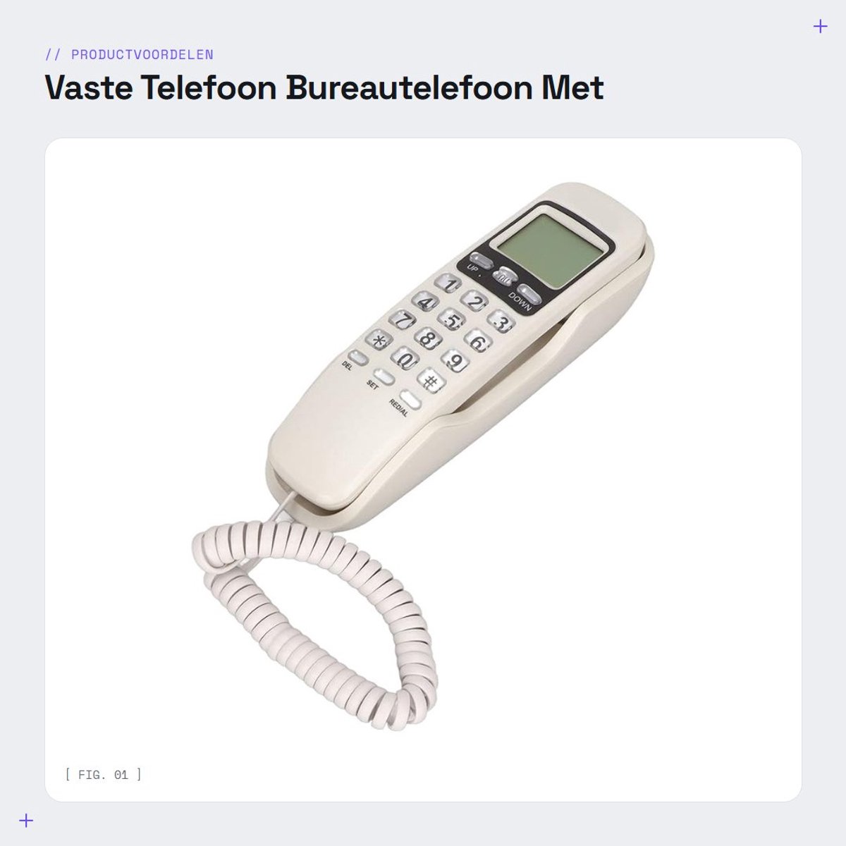 Dailygoods- Vaste Telefoon met LCD-scherm - Draadloze Telefoon - Multifunctionele Telefoon - Instelbare Ringtones - Telefoon met Snoer - Plug en Play - Bureautelefoon