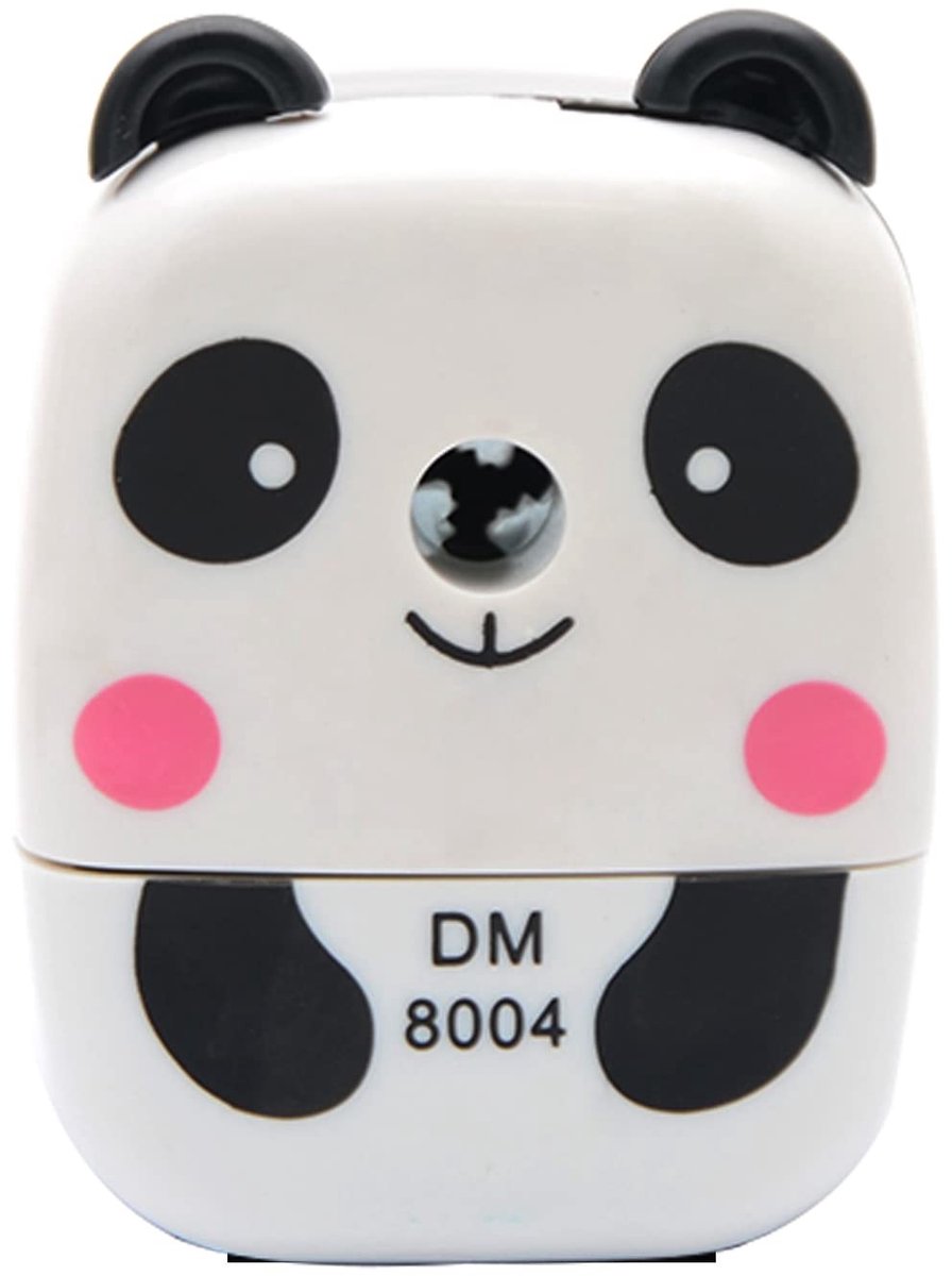 Dailygoods- Puntenslijper Handmatig - Panda/Motief - Dierlijke Vorm - Duurzaam ABS - Grote Capaciteit - Glad Snijoppervlak - Potloodslijper