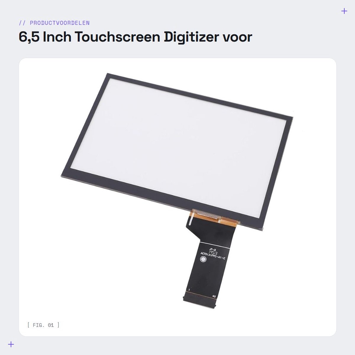 Dailygoods- Multimedia-navigatiedisplay 6,5 Inch - Touchscreen Digitizer - Vervanging voor Kever/T6 - Krasbestendig Glas - Hoge Compatibiliteit - 40-pins Kabelinterface