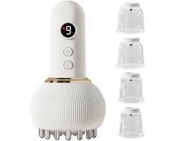 Massageapparaat Lymfedrainage - Cupping Gua Sha - Ontspanning Lichaam - Intelligente Drukcontrole - 8 x 5 x 10 cm - Wit