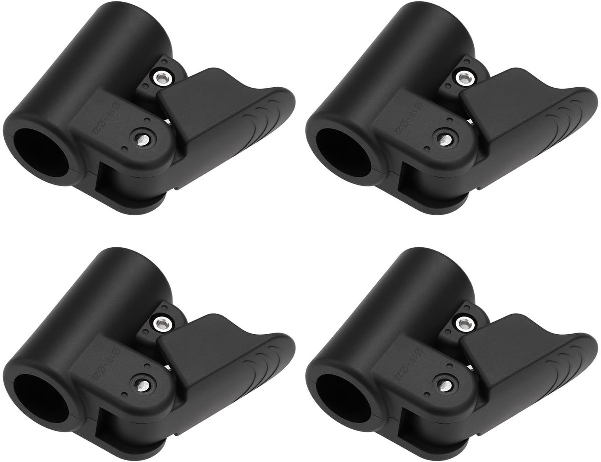 Dailygoods- Luifelclips 4 Stuks - Tentpaalconnectoren - Fastener voor Caravan/Camper - Duurzaam ABS-kunststof - Voor 19-22mm Slangen - Eenvoudig te Installeren - Tentclips