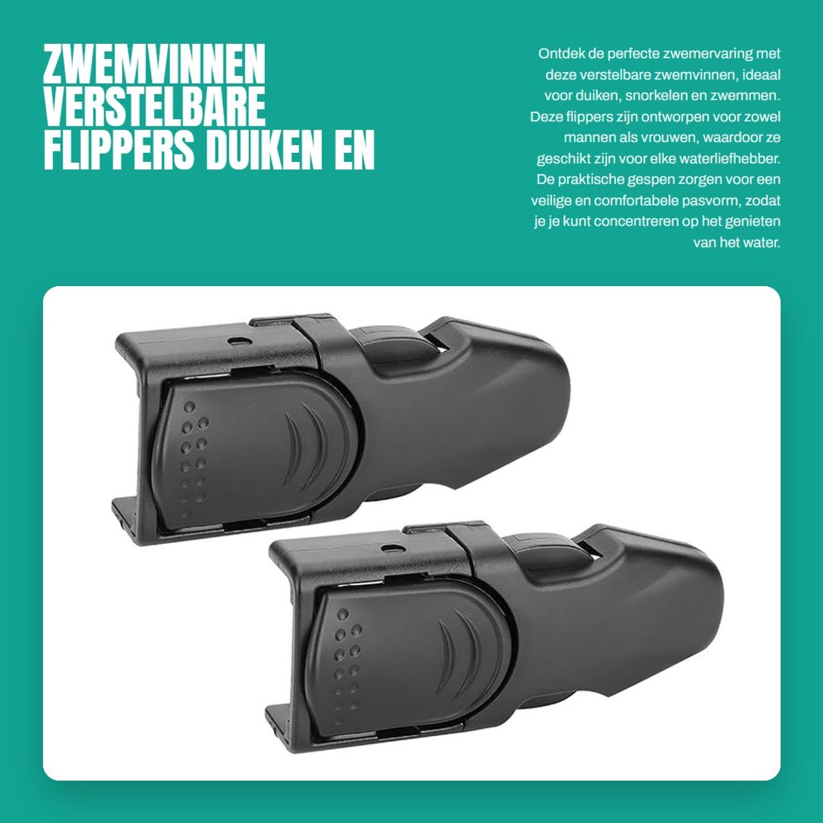 Dailygoods- Zwemvinnen Verstelbaar - Duikvinnen - Snorkelvinnen - Voetflippers - Antislip - Lichtgewicht Roestvrij Staal - Vinnen