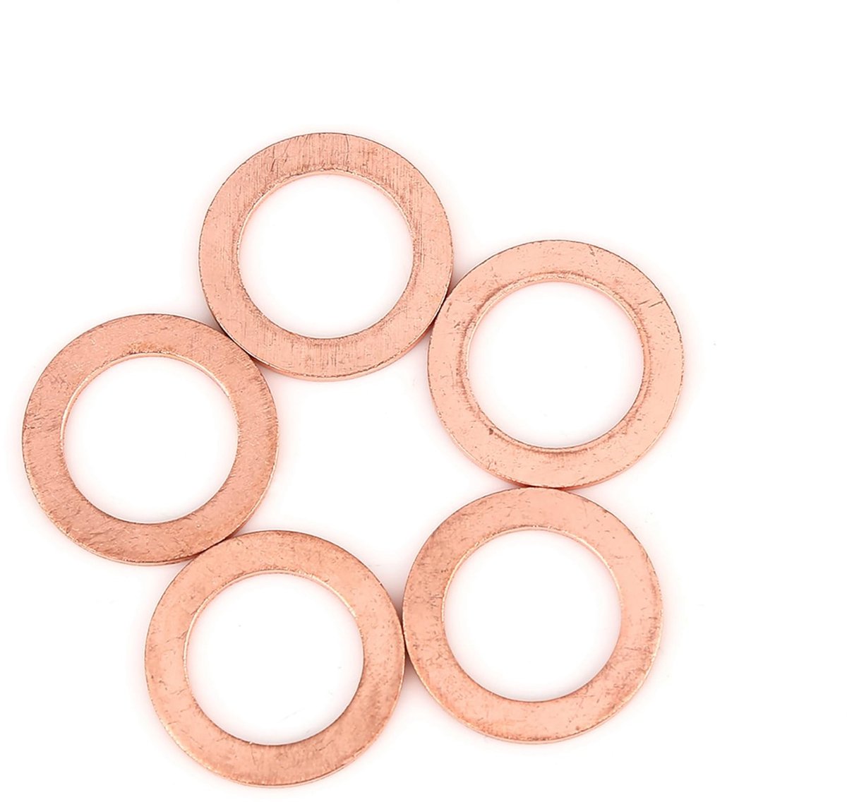 Dailygoods - 5 Stuks Platte Koperringen voor Betrouwbare Afdichting