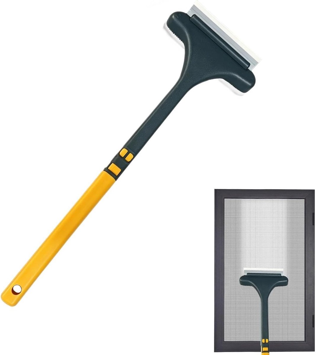 Gaasraam En Hor Reiniger - Raamwisser Borstel - Grondig Schoonmaken - Afneembare Lange Steel - 30x20x5 cm - Niet gespecificeerd