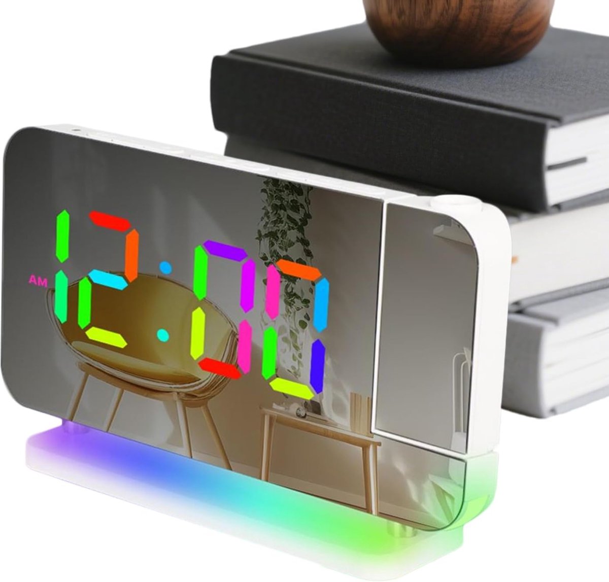 Digitale Wekker - Projectie Klok - Wakker Worden - Zonsopgang Simulatie - 5 cm Breed - Wit
