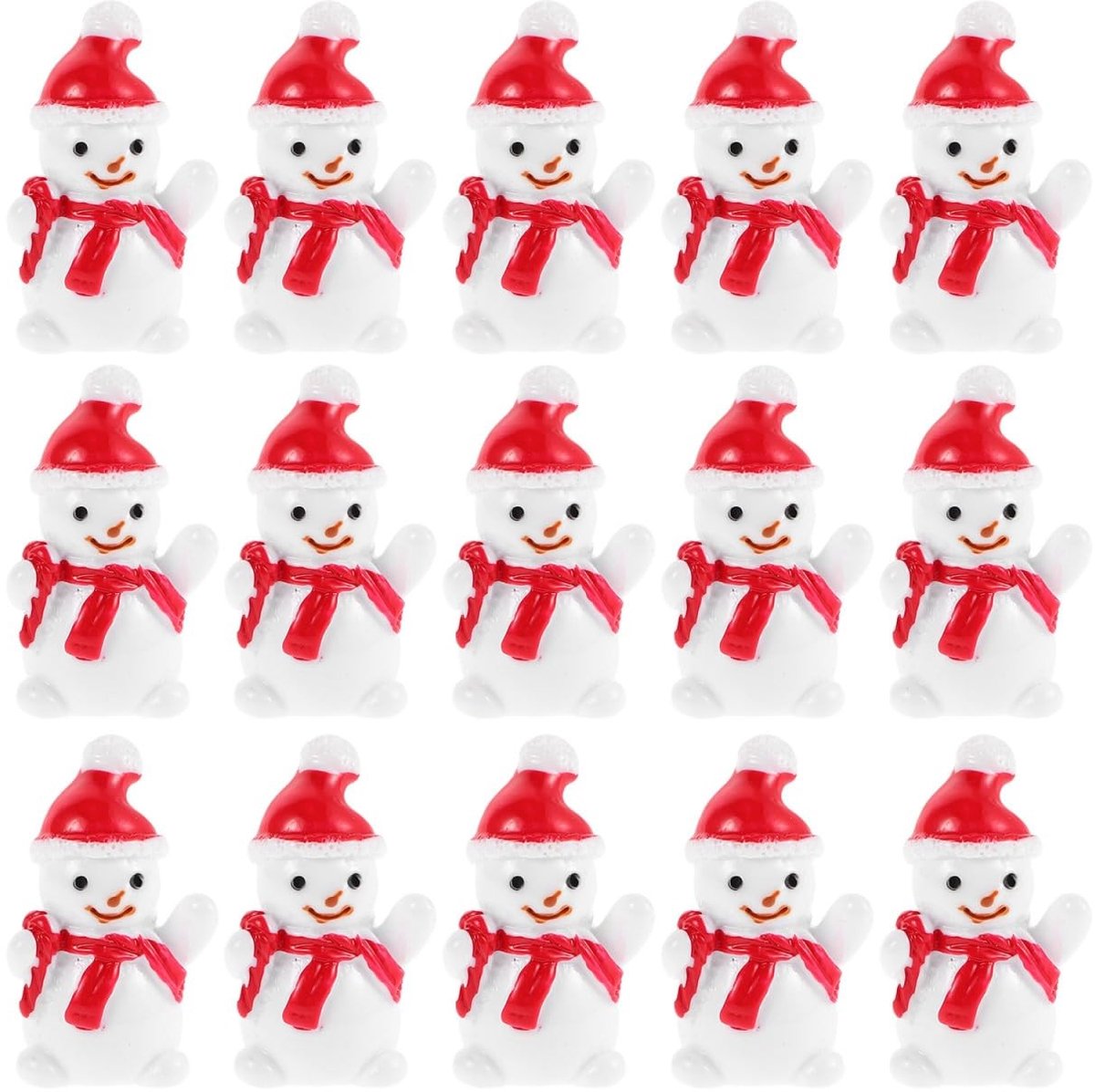 Dailygoods- Sneeuwman Miniatuur Ornamenten - 20 Stuks - Kunsthars