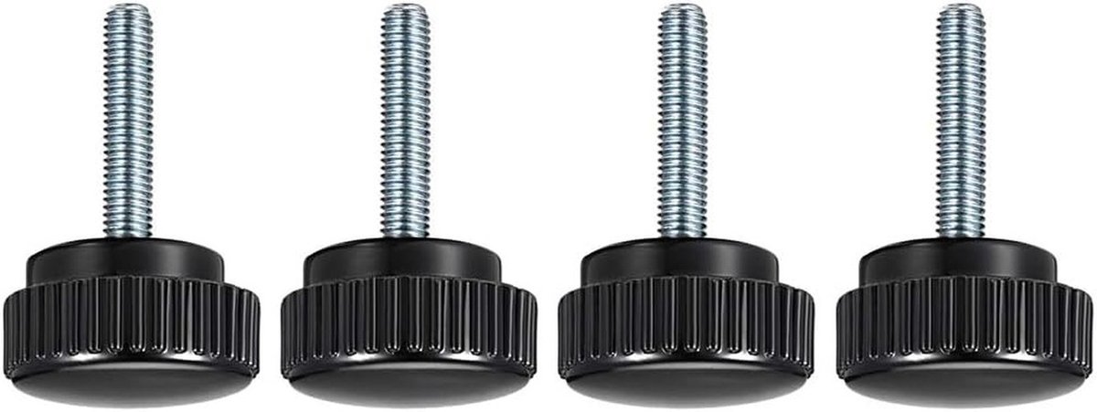 Dailygoods - Gekartelde klemknoppen - Grip voor zaagboormachine - Ronde kop - M8 x 30 mm - Klemhandvat - Voor draaibank en drukapparatuur - Zwart