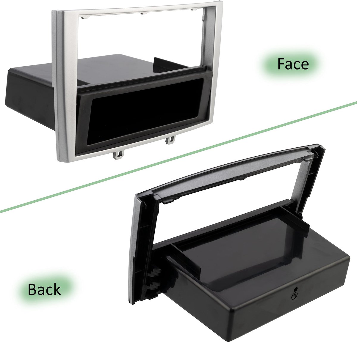 Dailygoods - Frame/Adapter 2 DIN voor Autoradio - Geschikt voor Peugeot 308 - Kunststof - Ideaal voor Muziekliefhebbers - Eenvoudige Installatie - Ver...