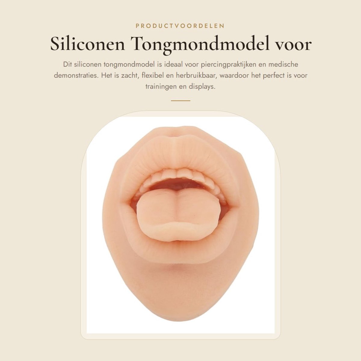 Dailygoods- Tongmondmodel 3D-simulatie - Siliconen - Flexibel - Herbruikbaar - Medisch - Afmetingen 77 x 63 mm - Oefenmodel