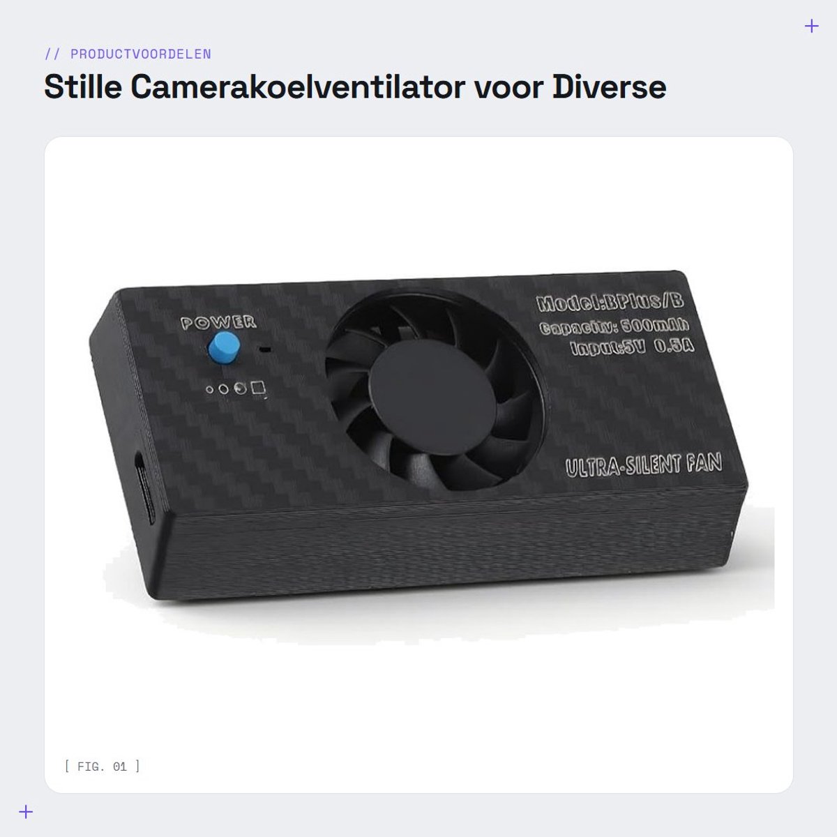 Dailygoods - Stille Camerakoelventilator voor Diverse Camera's met Opklapbare Schermstructuren
