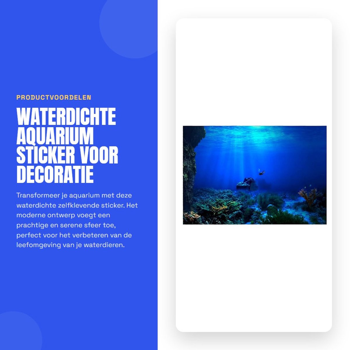 Dailygoods- Aquarium Sticker Waterdicht - Zelfklevende Decoratie - Realistisch Ontwerp - Hoogwaardig PVC - Moderne Aquariumtoevoeging - Perfecte Decor voor Waterdieren - Aquariumdecoratie