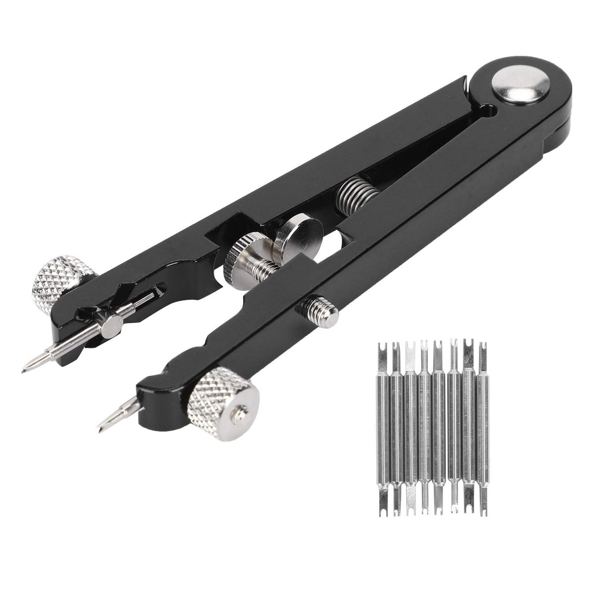 Dailygoods- Horloge Tool Duurzaam - Horlogebandtang - Reparatie Tool - 8x Speld - Gelegeerd Staal - Compact en Lichtgewicht - Horlogebandtool