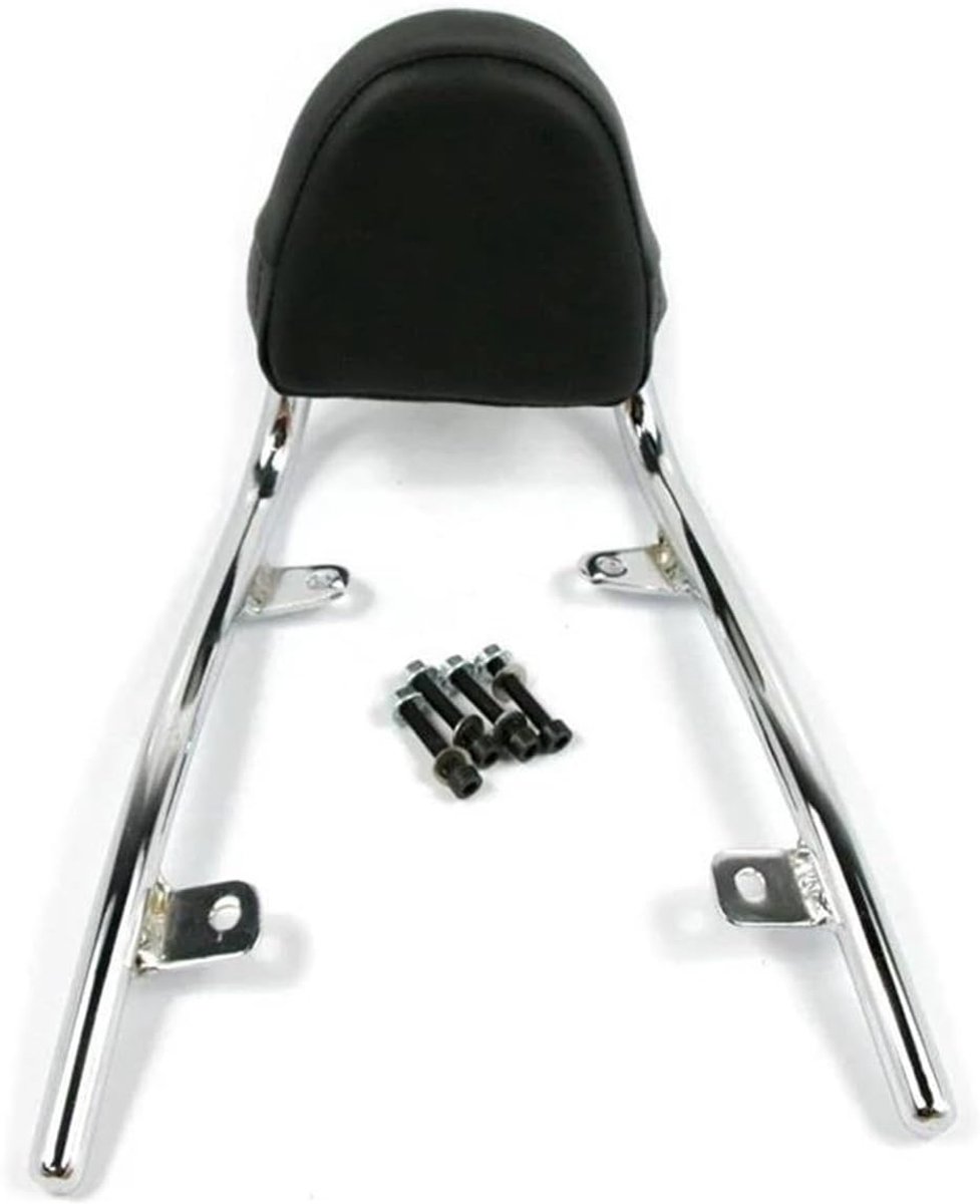 Passagierskussen Motorfiets - Rugleuning Kussen - Lange Ritten - Duurzaam Stalen Frame - 2.5 kg - Zilver