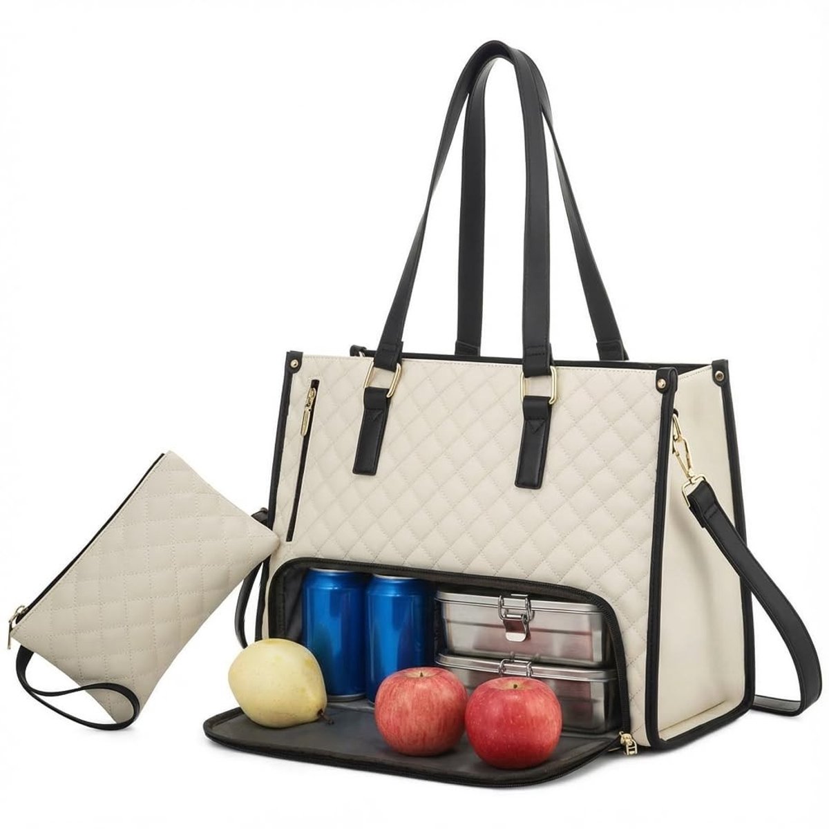 Dailygoods- Voedselvak Thermotas - 2-in-1 Lunchtas - Geïsoleerd - Lekvrij - Voor Dames - Tot 5 Uur Warm/10+ Uur Koel