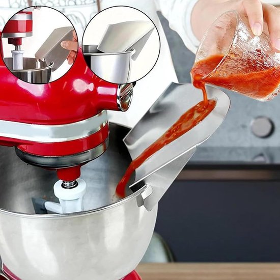Keukenmachine Accessoire - Gietring Opvangring - Schoon Maken - Roestvrij Staal - 6.8 Inch - Zilver — afbeelding 5