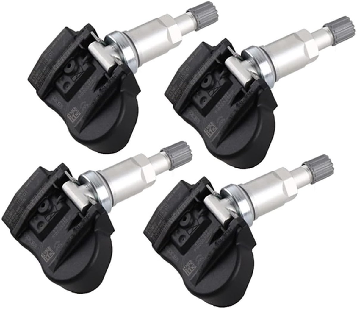 Bandenspanningssensor Set - TPMS Sensoren - Veilig Rijden - Nauwkeurige Drukdetectie - 4 Stuks - Zwart