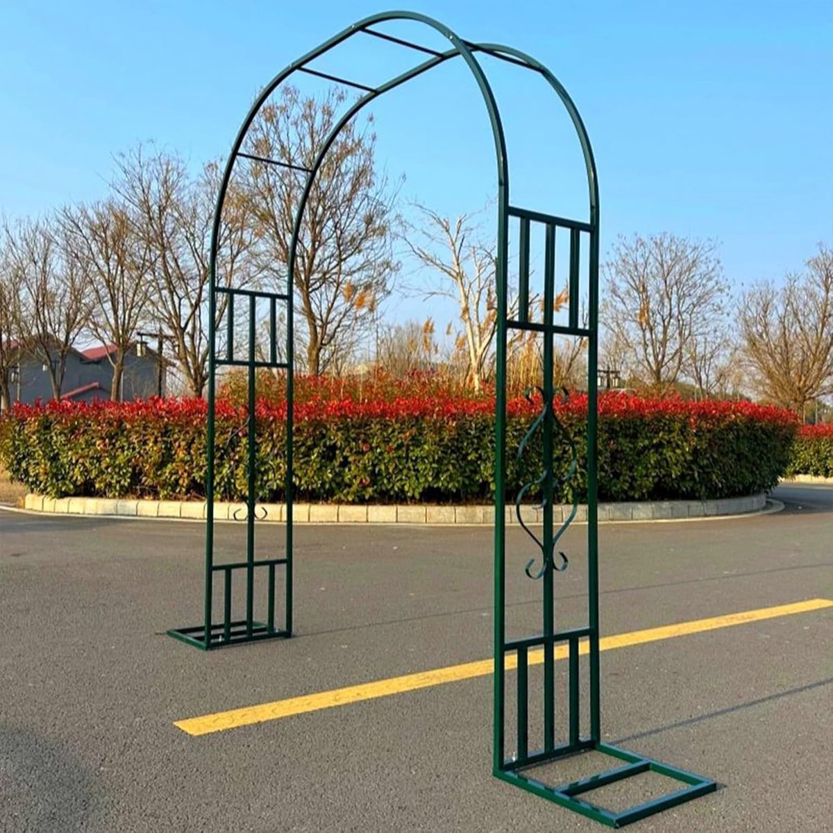 Rozenboog Tuin - Prieel Decoratie - Klimplanten Ondersteunen - Weerbestendig Staal - 230 cm Hoog - Zwart