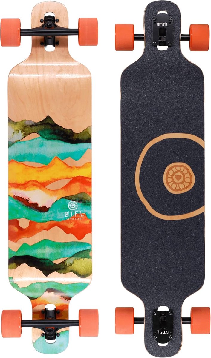 Longboard Skateboard Cruiser Stabiel Rijden Drop-Through Constructie 95.5 cm Keanu