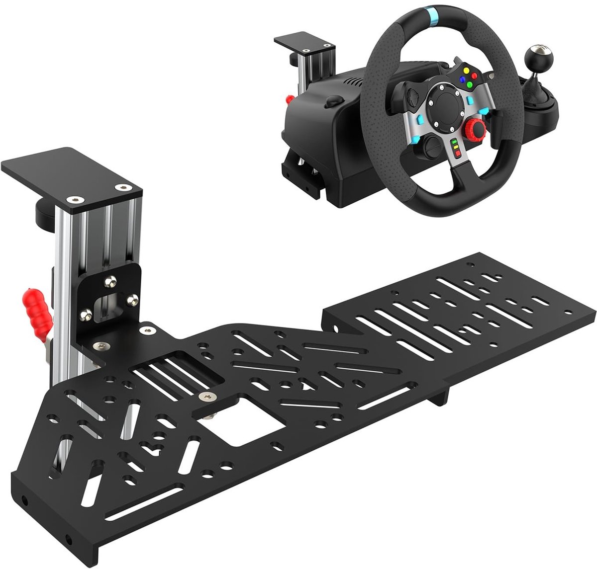 Dailygoods- Tischhouder met verstelbare hoogte - Racing Standaard - Simulator Beugel - Geschikt voor Logitech en Thrustmaster - Schakelhulp - Schokbestendig - Racestandaard