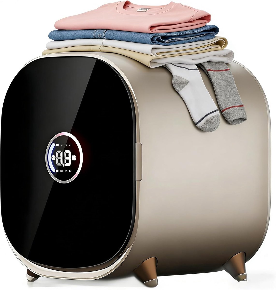 Elektrische Wasdroger Compacte Droger Snel Kleding Drogen Touchscreen Bediening 08 kg Capaciteit Wit