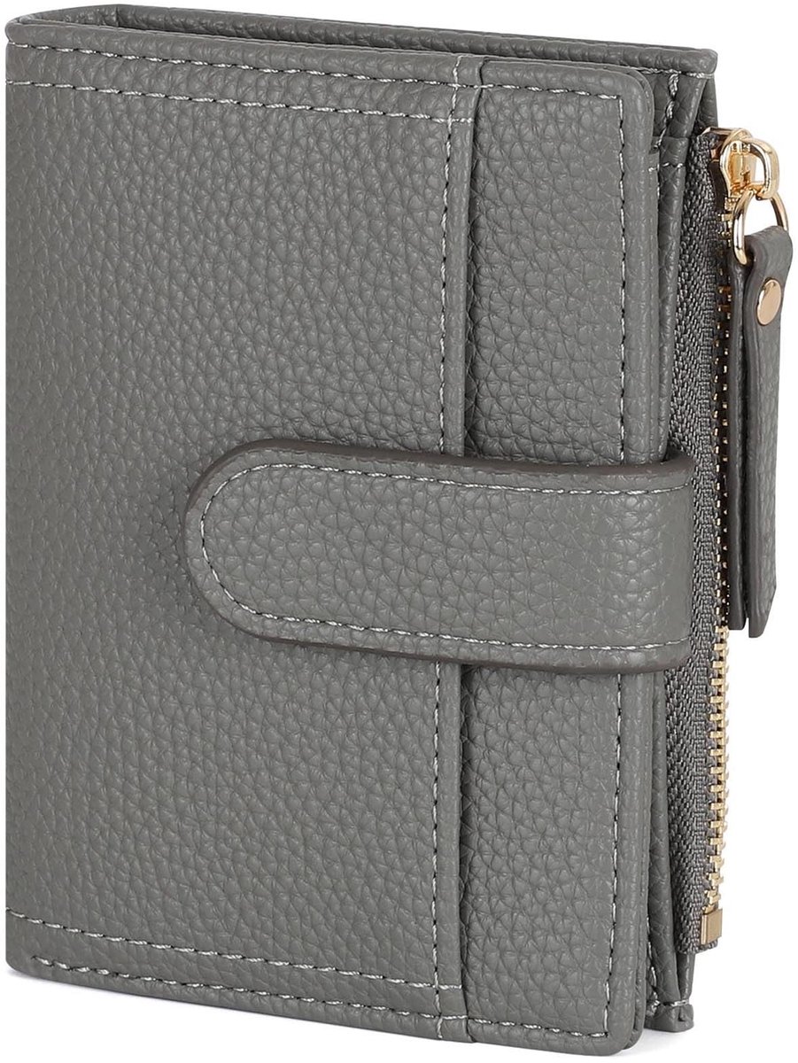 Dailygoods- Portemonnee Dames Klein - Multifunctionele Damesportemonnee - 6 Kaartvakken - Muntvak met Rits - Compacte Afmetingen 12,5 x 9 x 2,5 cm - Donkergrijs
