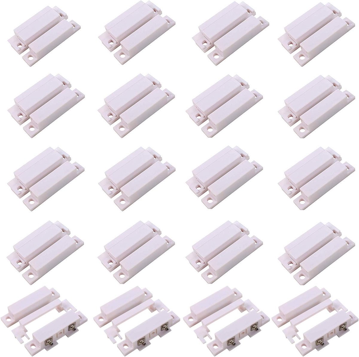 Magnetische Contacten - Deur Raam Sensor - Beveiliging Thuis - Normaal Gesloten - 20 Stuks - Wit