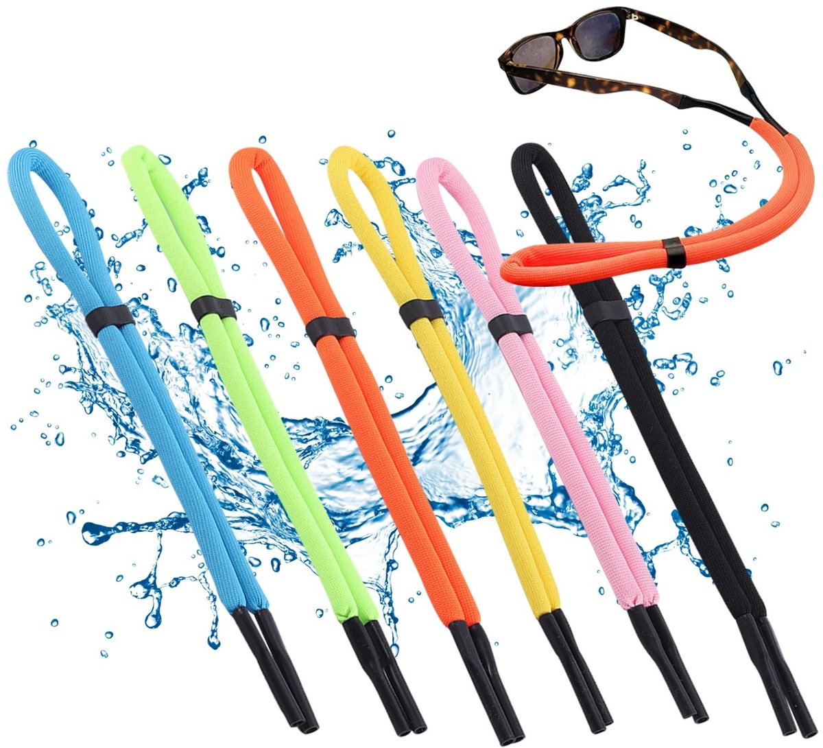Dailygoods- Brillenbanden 6 Stuks - Antiverlies - Watersport - Kajakken/Surfen - Polyestervezel - 65 cm Lengte - Zonnebrilriem