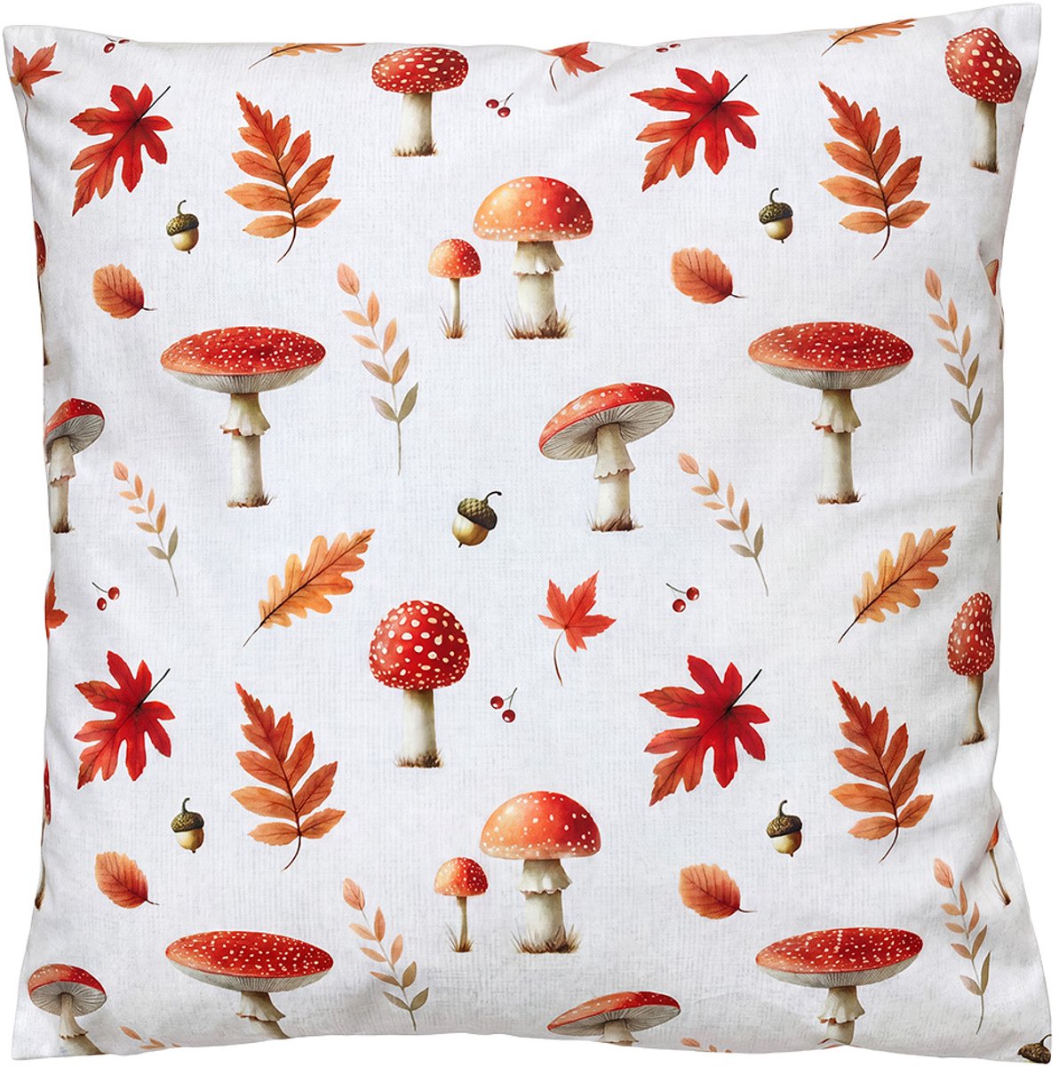 Clayre & Eef Sierkussen Overig Beige Polyester Paddenstoelen Herfst decoratie