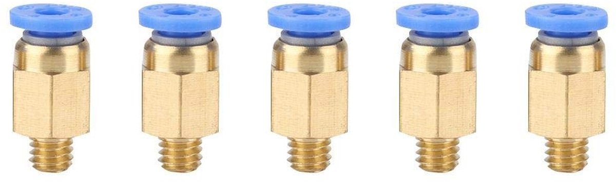 Dailygoods- Doorgangspoort 5 Stuks - Pneumatische Connector - Buitendiameter 4 mm - Roestvrij Staal - Geschikt voor PU/nylon Slang - Compact en Duurzaam