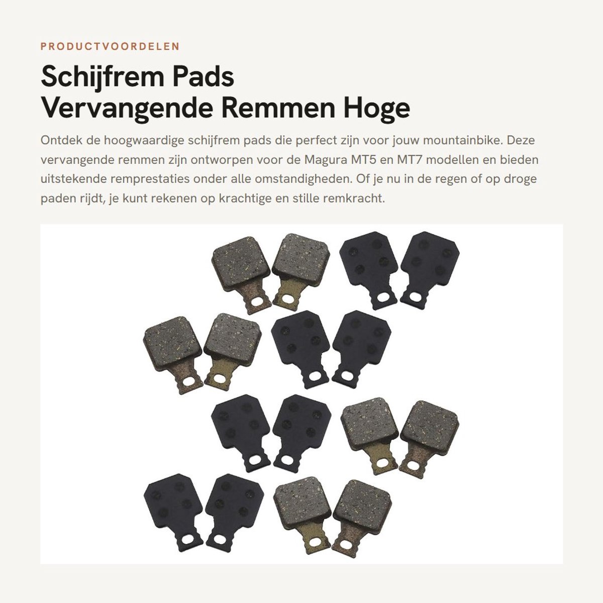 Dailygoods- Schijfrem Pads 8 Stuks - Vervangende Remblokken - Corrosiebestendige Steunplaat - Hoge Slijtvastheid - Uitstekende Remkracht - Geschikt voor Magura MT5/MT7