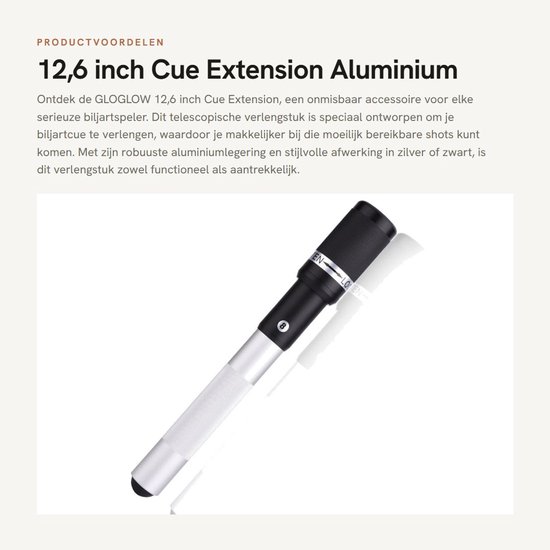 Byshayne- Biljart Extender Aluminiumlegering - Telescopische Extender - Biljart Accessoires - Lichtgewicht 225 g - Geschikt voor alle merken - 32 cm lengte - Biljart Verlengstuk van Byshayne — afbeelding 5