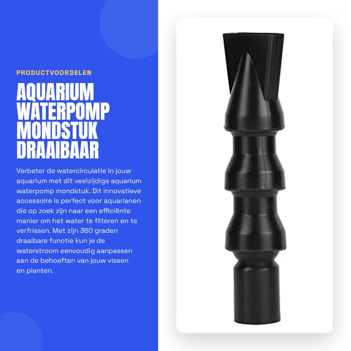 Dailygoods- Waterpomp Aquarium - 360 Graden Draaibaar Mondstuk - Platte Eendenbek/Tornado - Kunststof - Hoogwaardig Materiaal - Eenvoudig te Installeren - Aquariumuitlaat
