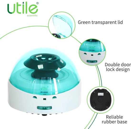 Mini Centrifuge - Laboratorium Apparaat - Monster Scheiding - Stille Werking - 7000 RPM - Wit — afbeelding 2