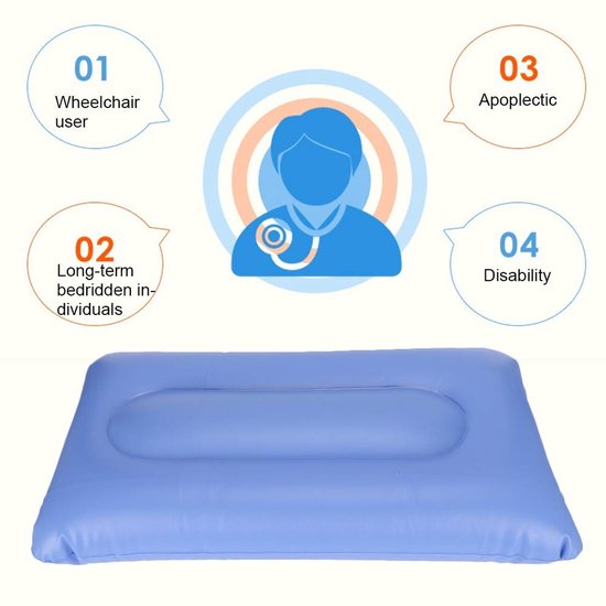 Inflatable Mattress - Air Pressure Reduction - Anti-Bedsores - Pain Relief Pillow for Elderly Care (55x32cm) van Medola — afbeelding 3