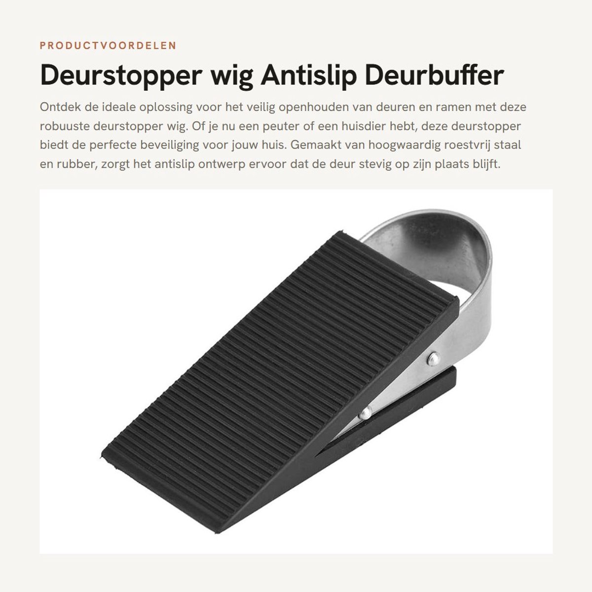 Dailygoods- Deurstopper Antislip - Deurvastzetter - Deurwig