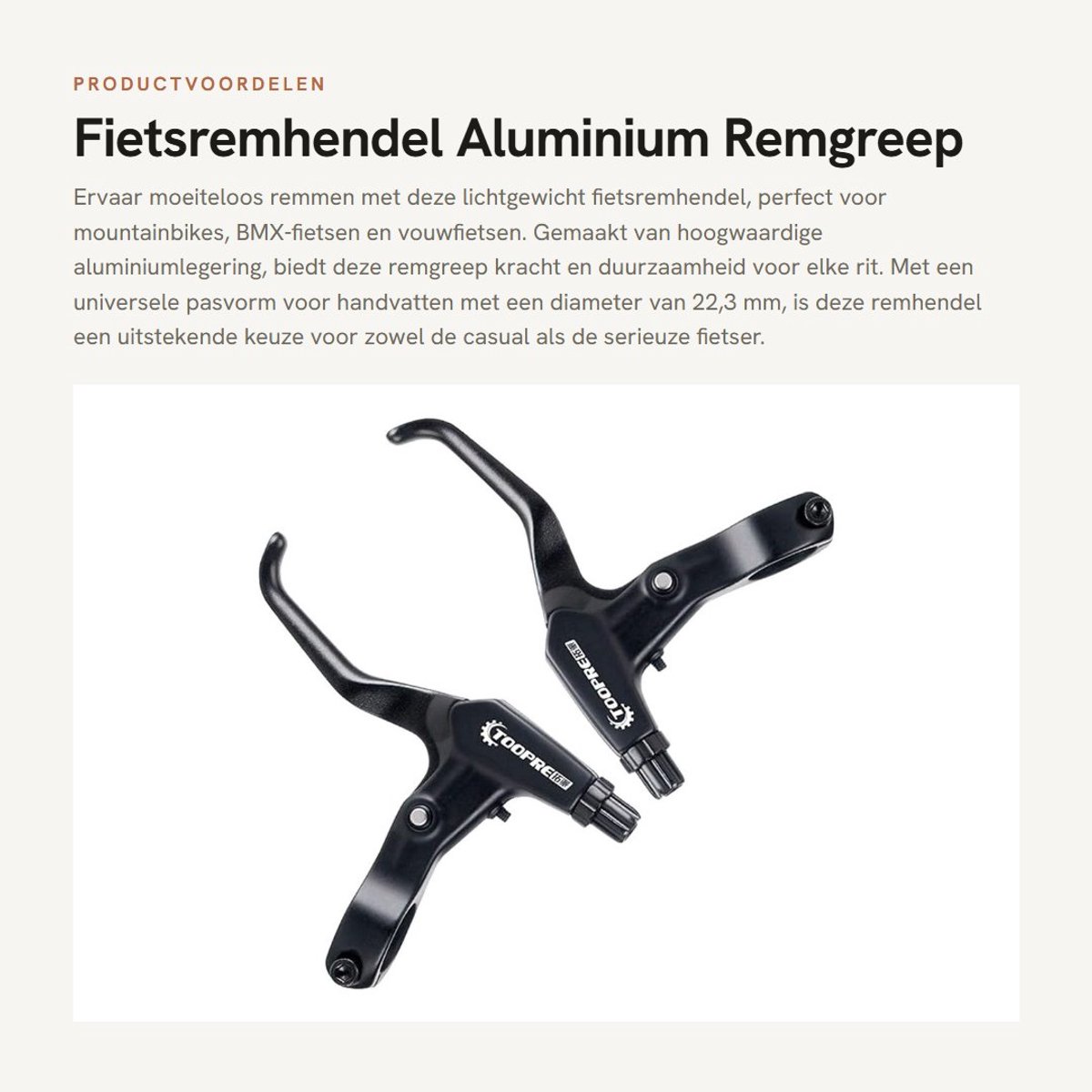 Dailygoods- Remhendel Aluminiumlegering - Lichtgewicht - Universeel - Roestvrij Stalen Schacht - Fietsremhendel - Handvat Stelschroef - Remgreep