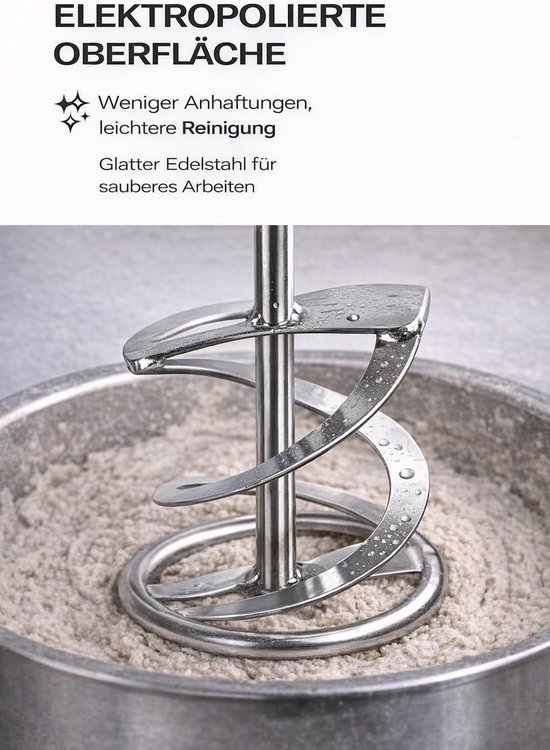 Roestvrij Stalen Roerder - Mixer Accessoire - Materialen Mengen - V2A Roestvrij Staal - Ø140mm - Zilverkleurig — afbeelding 4