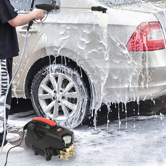 Hogedrukreiniger Elektrisch - Krachtige Cleaner - Auto en Huis Reinigen - Borstelloze Inductie Motor - 1400W - Zwart — afbeelding 3