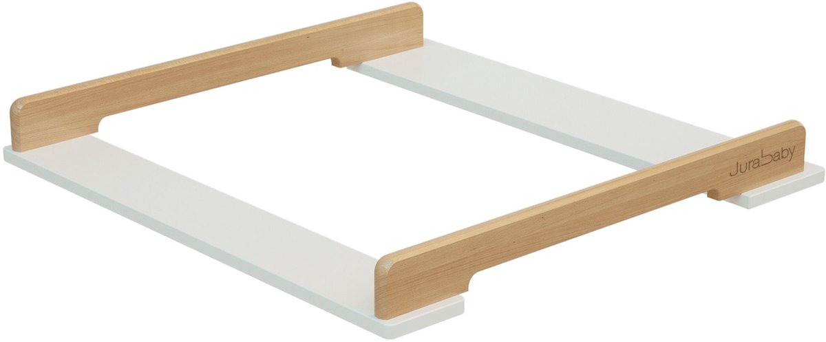 JURABABY - KIRA 70cm Universele Houten Aankleedtafel voor Babycommode - Wit en Gelakt Beukenhout