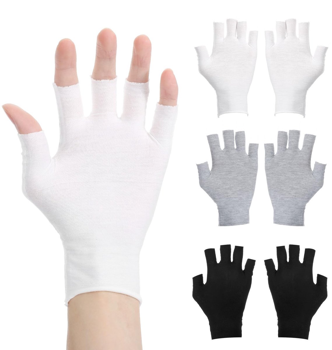 Dailygoods- Vingerloze Handschoenen - 3 Paar - Zacht Katoen - Ademend - Universele Pasvorm - Ondersteuning Handverzorging - Machinewasbaar - Handverzorgingshandschoenen
