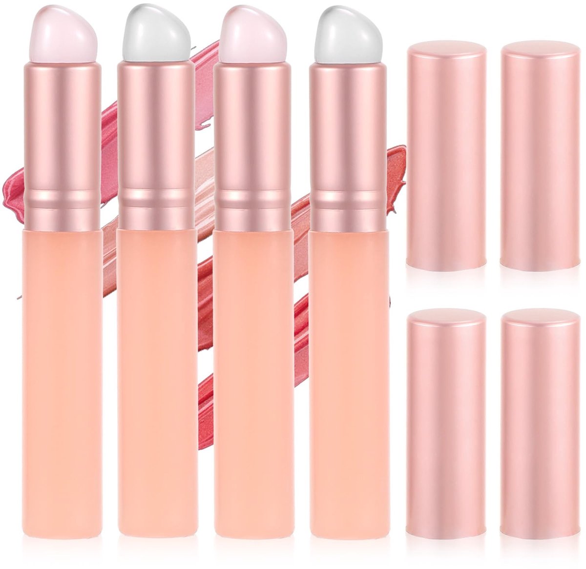 Dailygoods - 4 Stuks Siliconen Lippenborstels voor Lippenstift - Herbruikbare Make-up Applicators