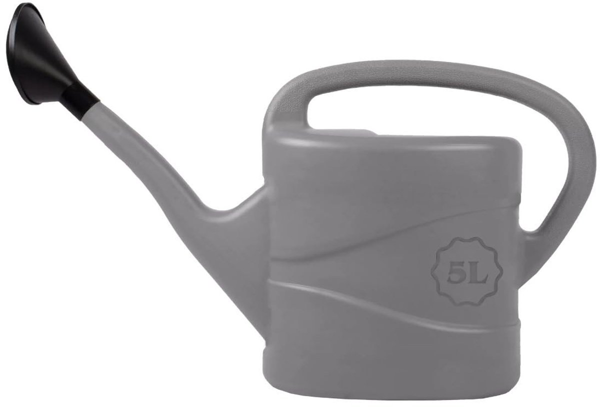 Dailygoods- Gieter 5 Liter - Kunststof - Grijs - Gieter voor Binnen - Gieter voor Buiten - Lichtgewicht - Tuingieter