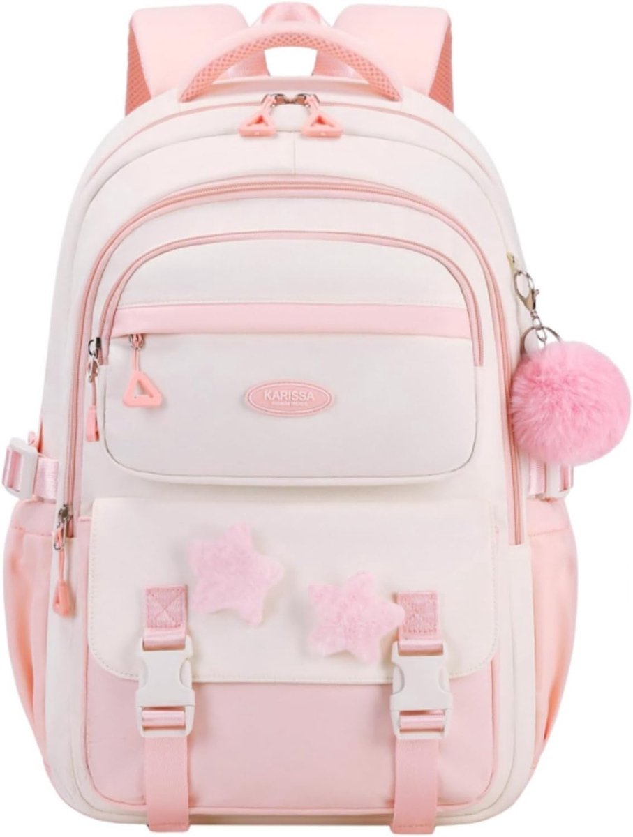 YAGXIG Meisjesrugzak - Geschikt voor school - Kinderrugzak - Grote capaciteit - Schoudertas voor leerlingen - Casual rugzak - Roze - Rugzak - Cadeau voor de start van het schooljaar