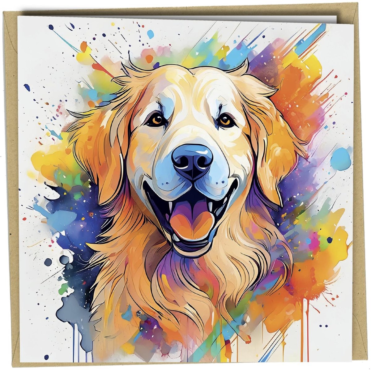 Dailygoods - Wenskaarten voor honden - Aquarel en pen, ideaal voor hondenverjaardagen