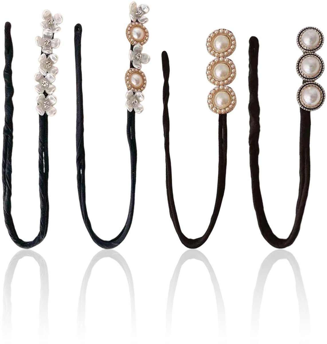 Haaraccessoires Elegant - Krulspelden - Bloemenpatroon - 4 Stuks - Lichtgewicht Acryl - 32 cm - Haarspelden